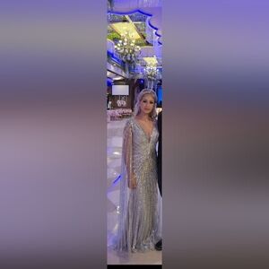 Chicas Elegant Silver Evening Gown